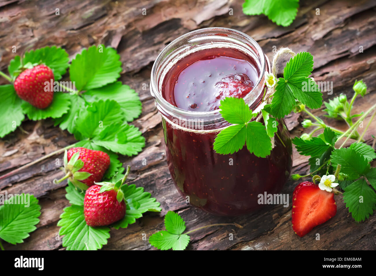 Glass of homemade strawberry jam hi-res stock photography and images ...
