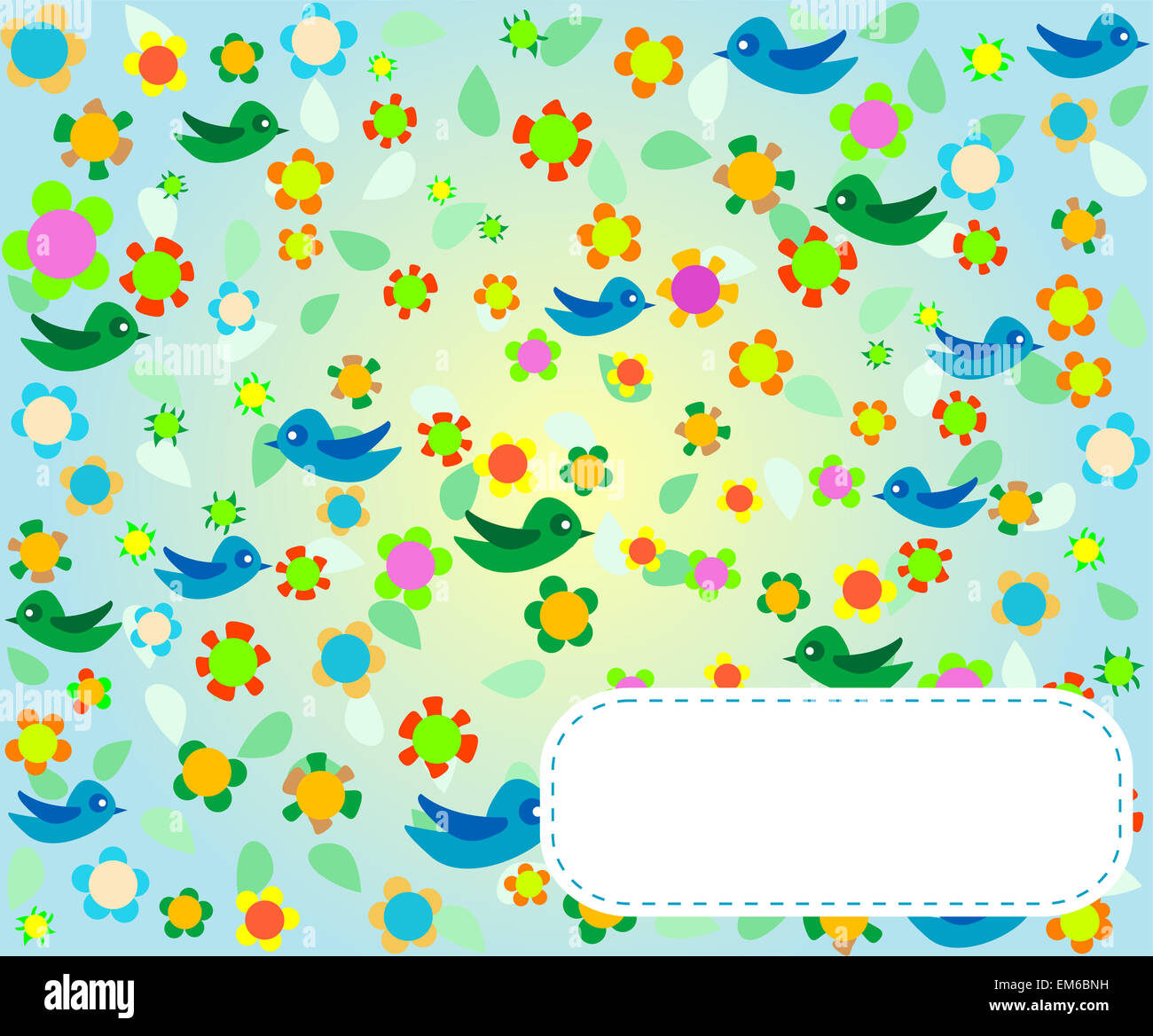 Seamless pattern with flowers and birds. Floral background Stock Photo ...