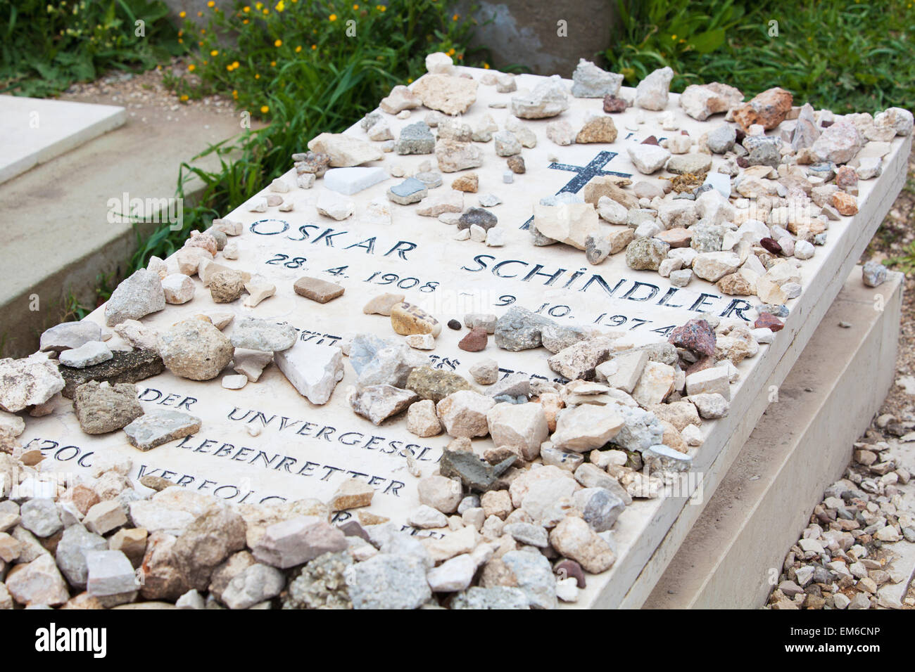 Israel, Grave of Oskar Schindler; Jerusalem Stock Photo