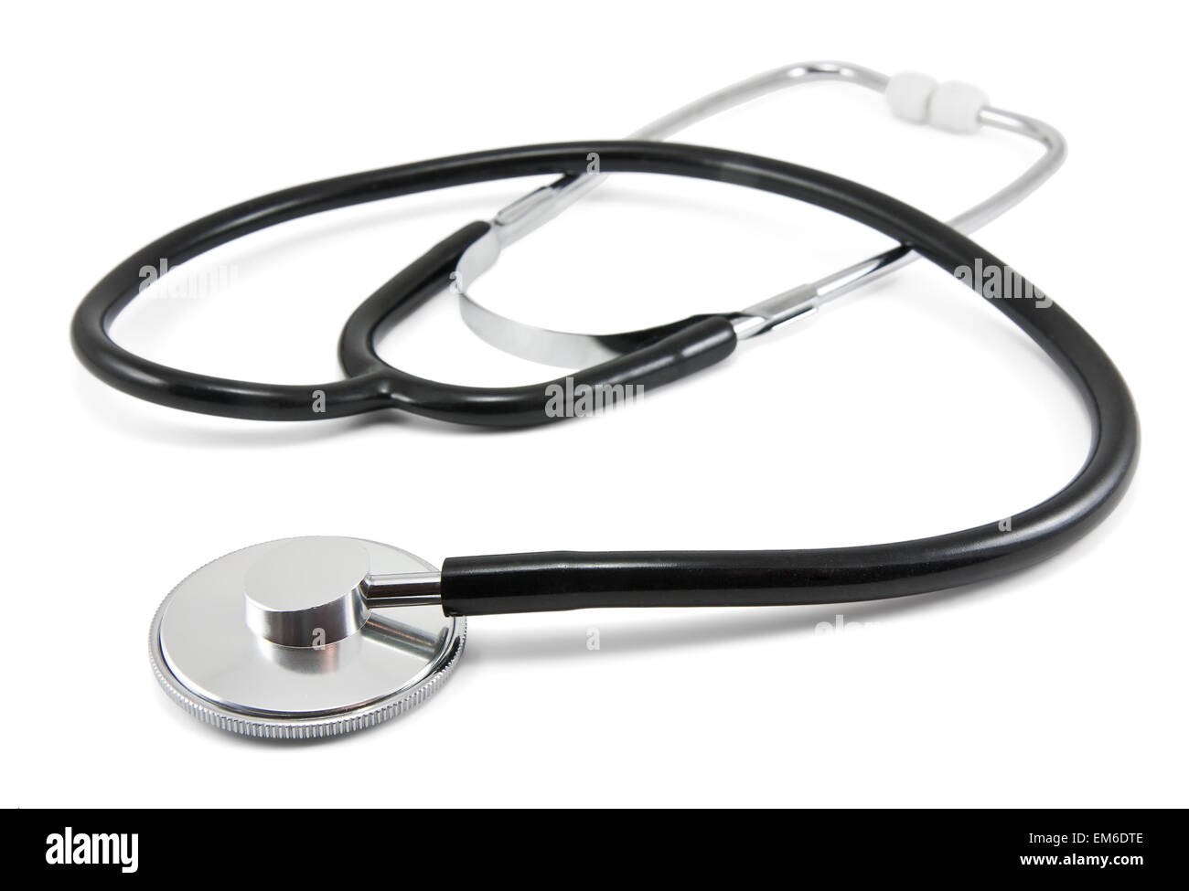 Black stethoscope on white background Stock Photo - Alamy