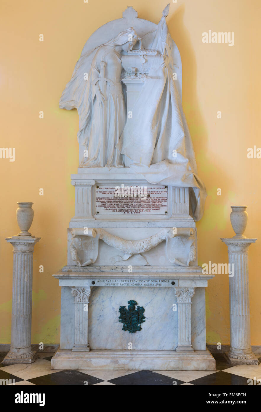 Tomb memorial of Juan Ponce de Leon. Stock Photo