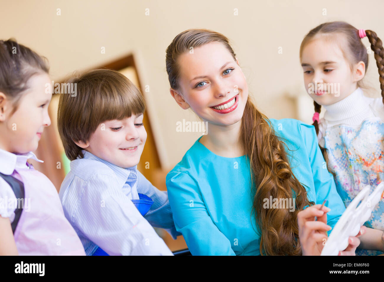 Children drawing and painting Stock Photo - Alamy