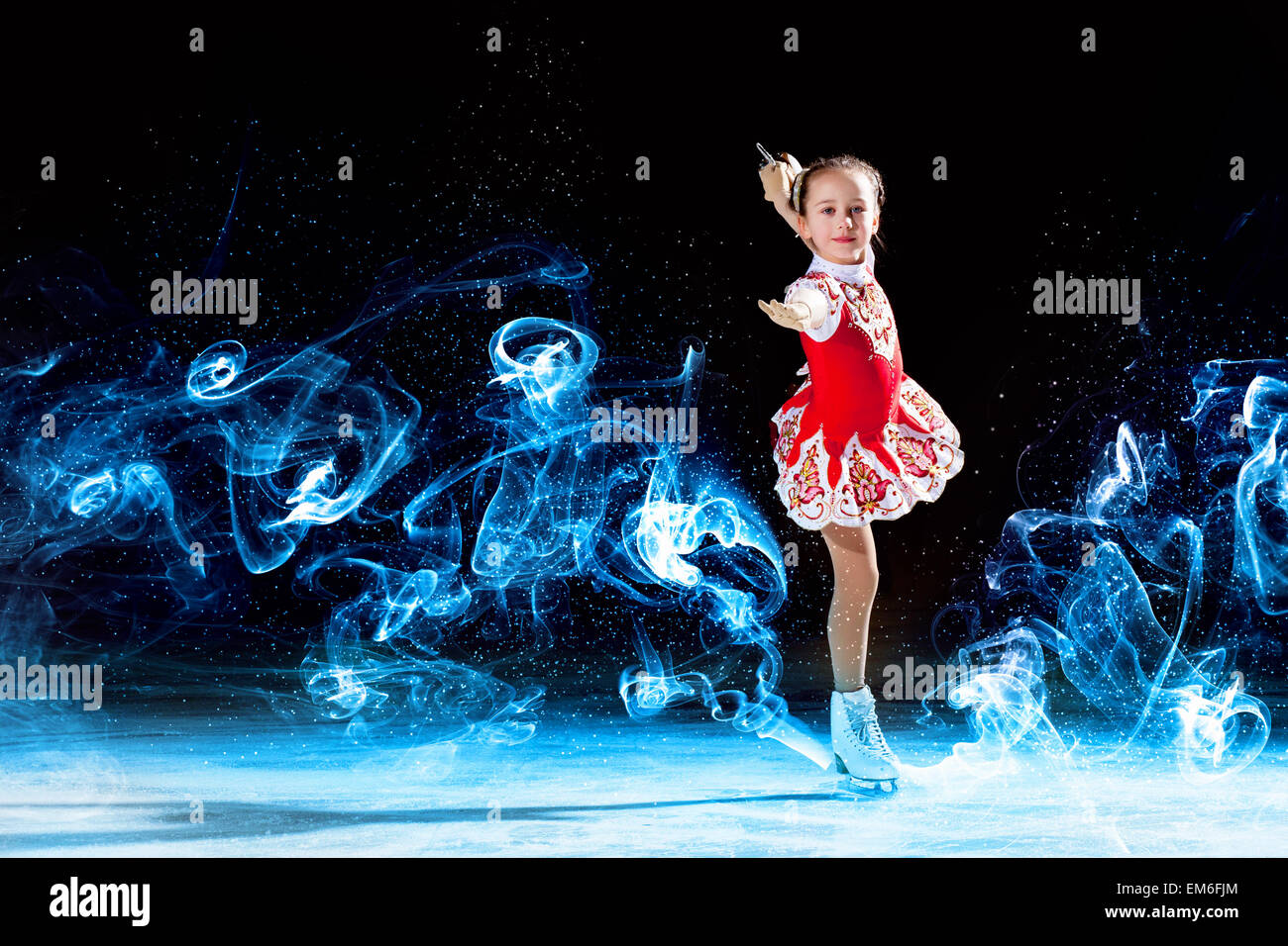 Little girl figure skating Stock Photo Alamy
