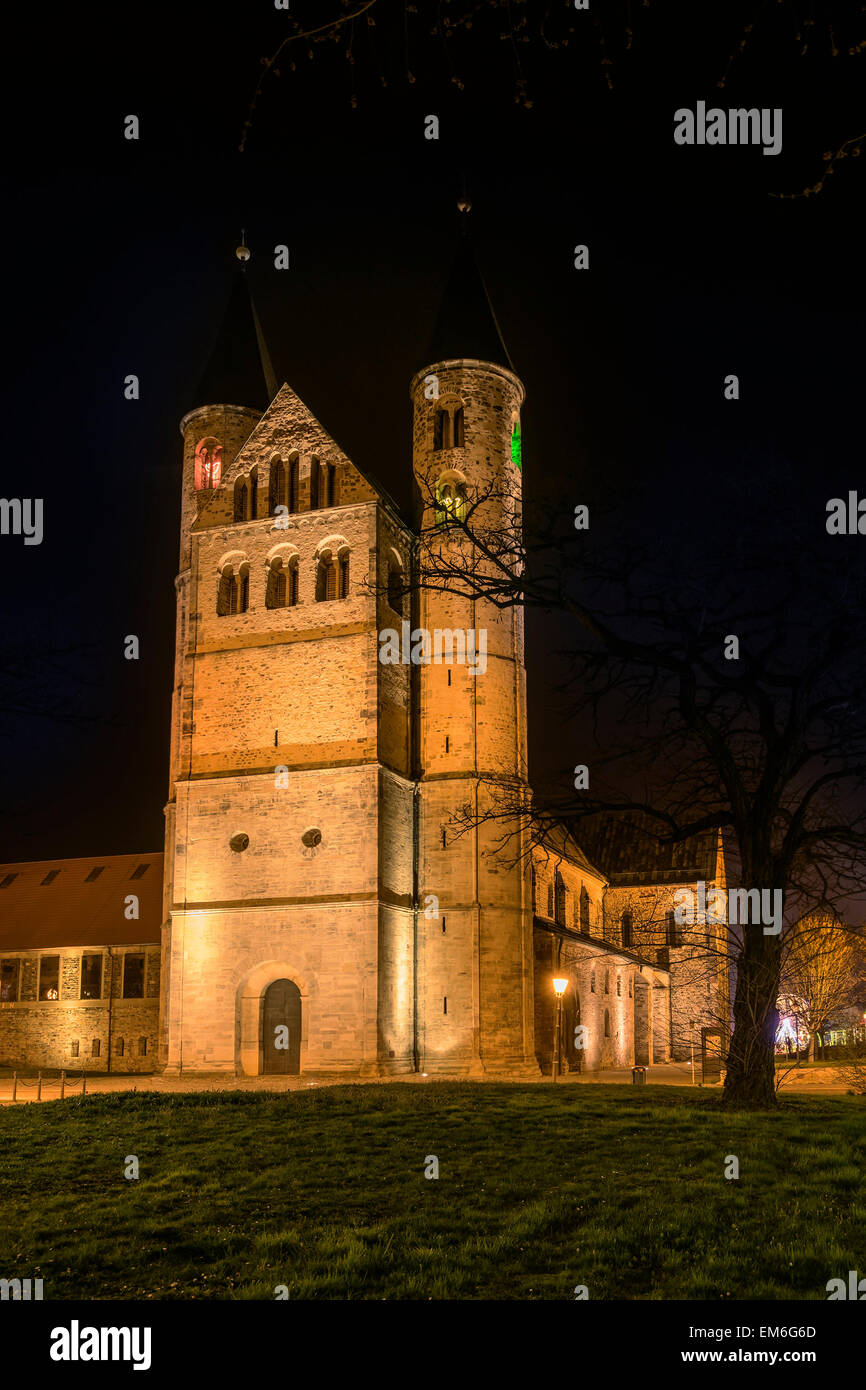 Image of the illuminated Monastery "Our dear women" at night in