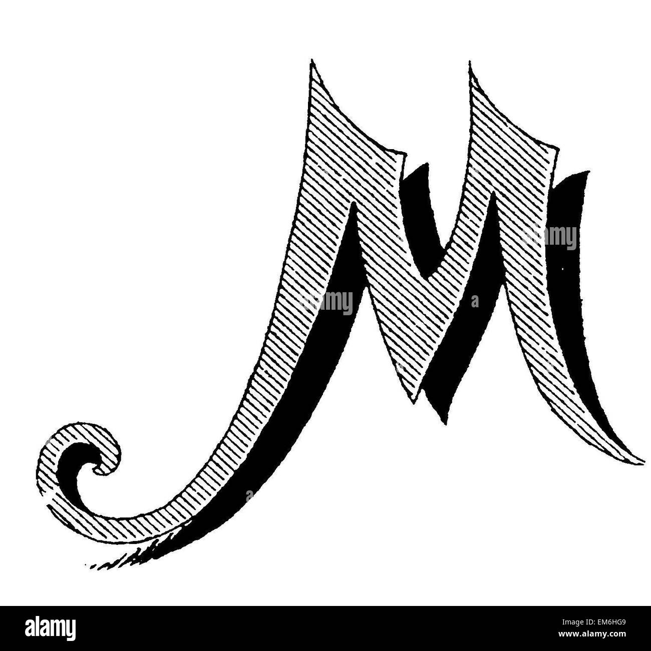 Letter M, fancy font Stock Photo