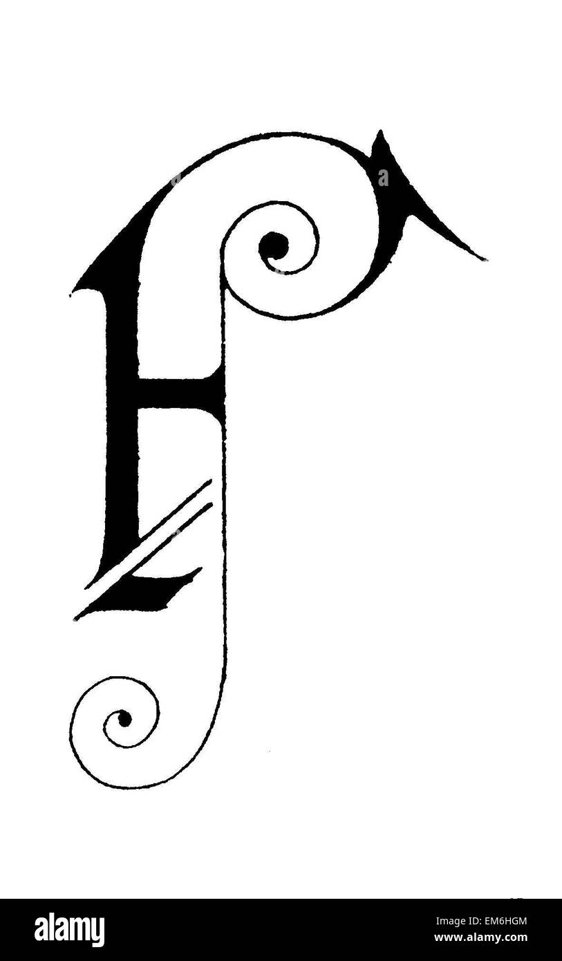 Letter F, Art Nouveau Stock Photo