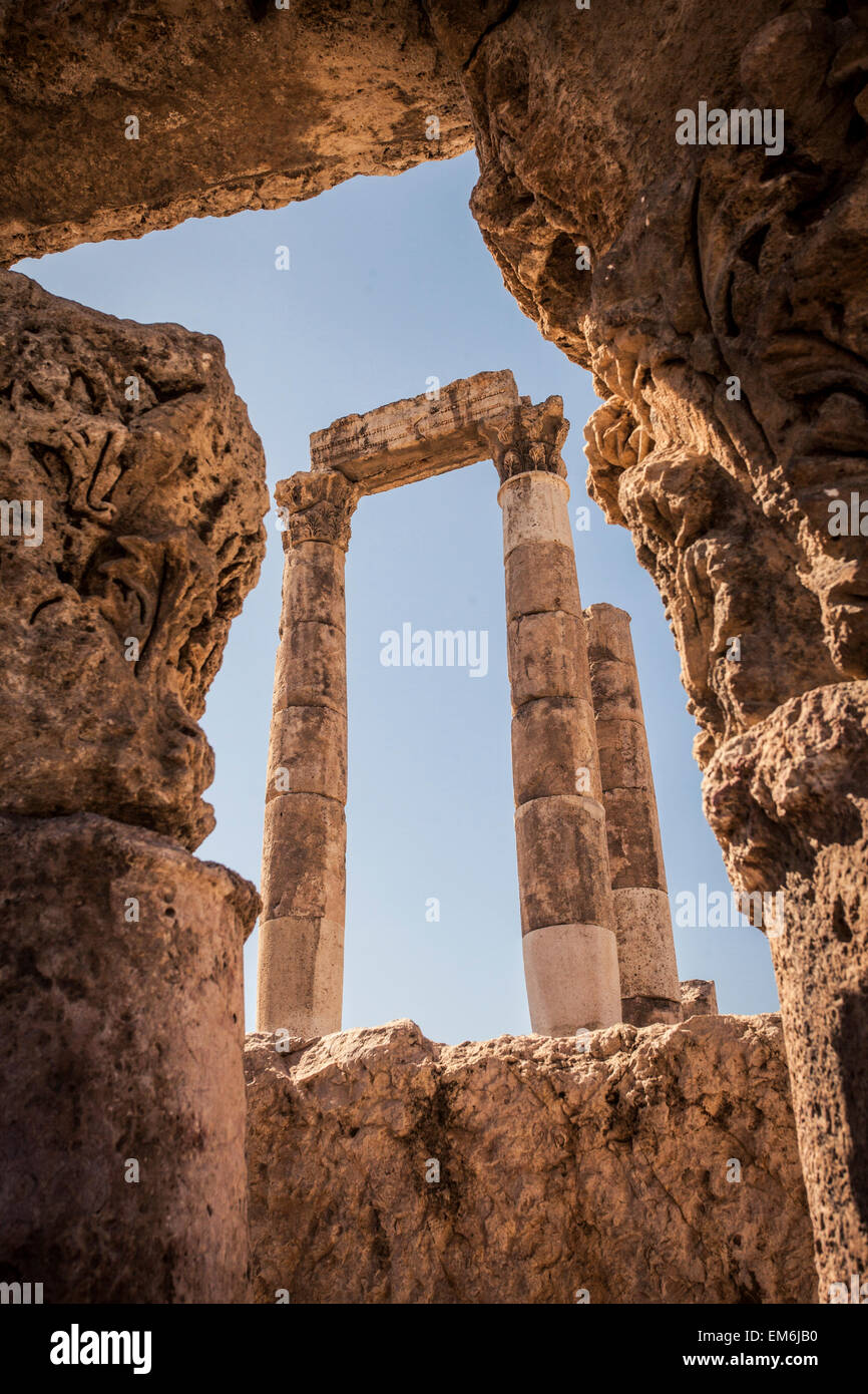 Roman Citadel in Amman, Jordan Stock Photo