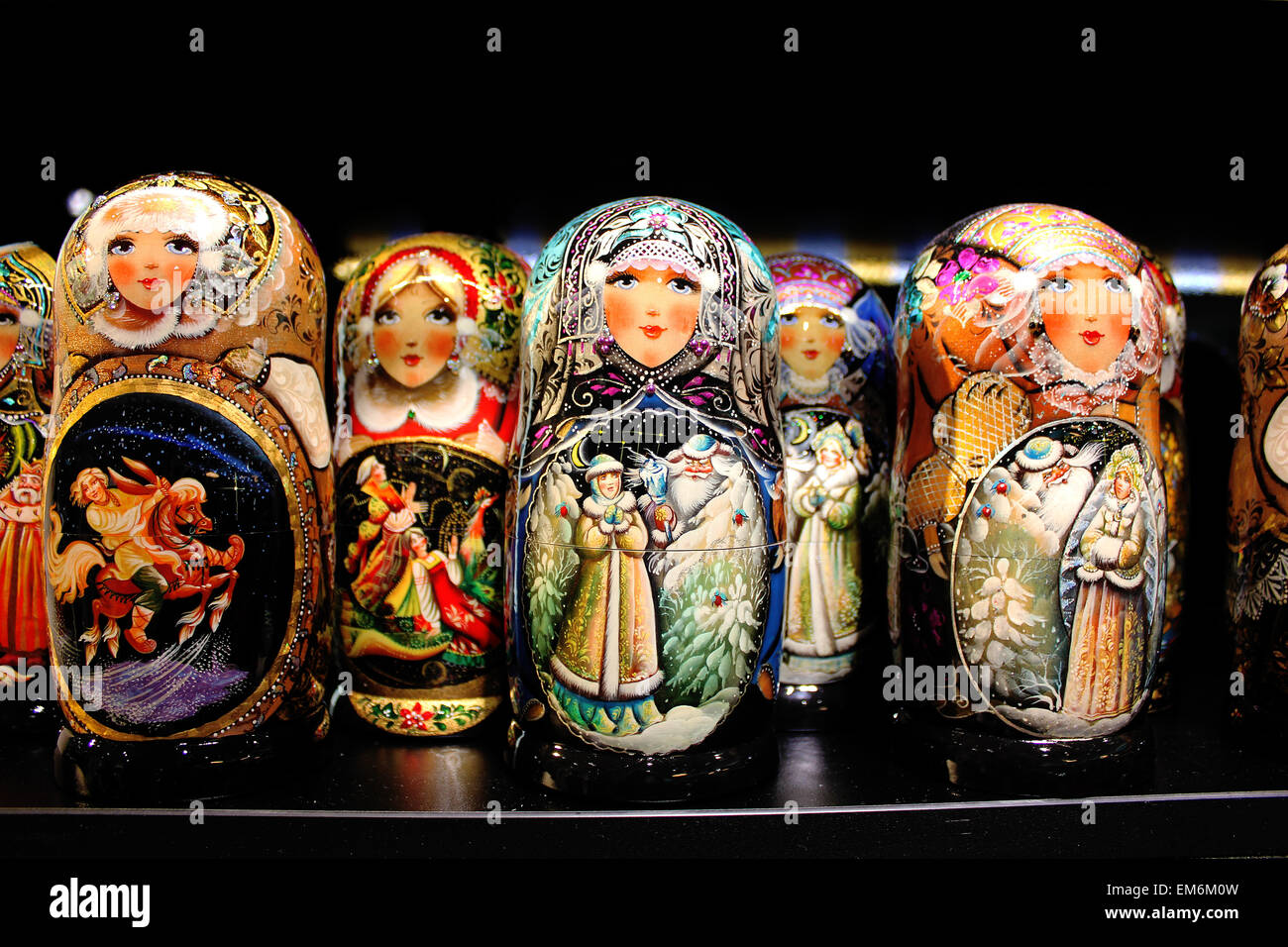 black wooden dolls