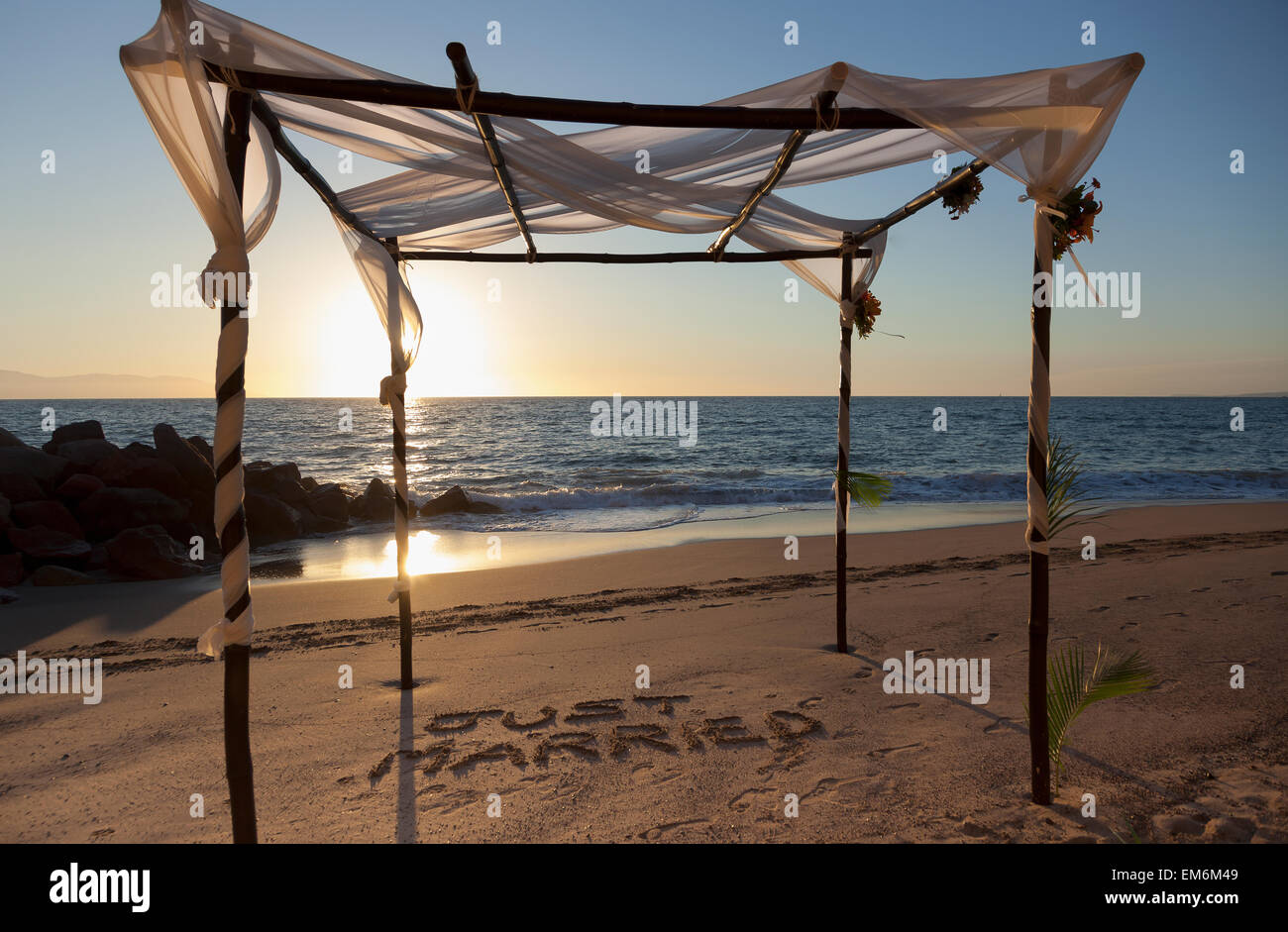 Mexico Destination Wedding On Beach Puerto Vallarta Stock Photo