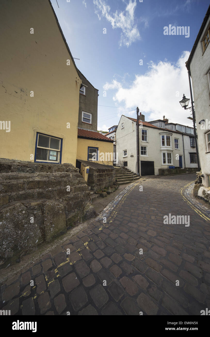 An alleyway between houses; Staithes, North Yorkshire, England Stock