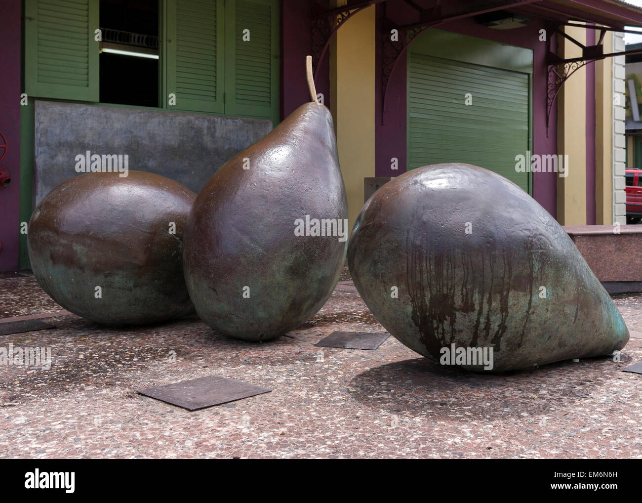 Giant pears statue. Stock Photo