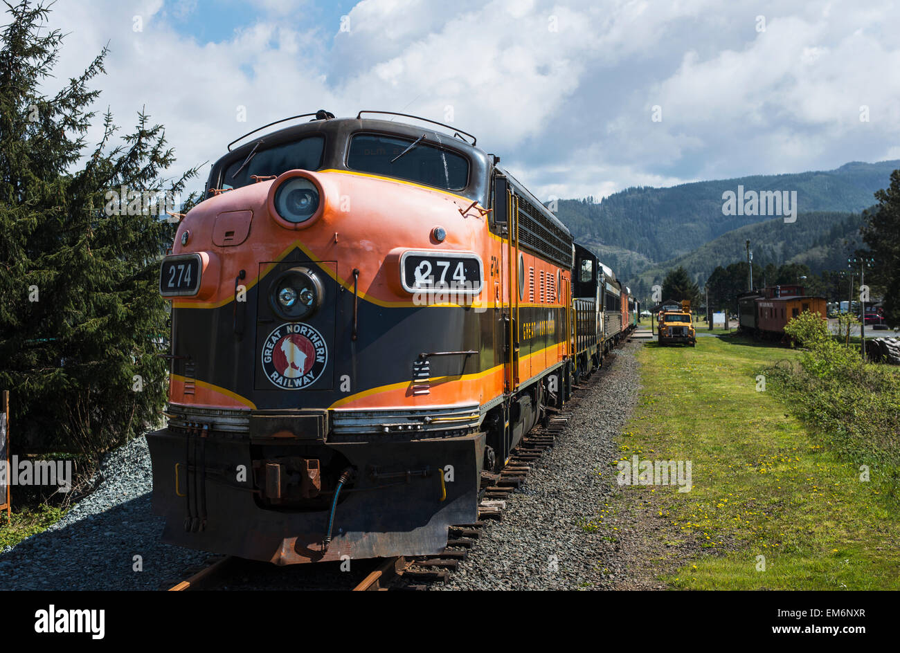 An old train; Garibaldi, Oregon, United States of America Stock Photo