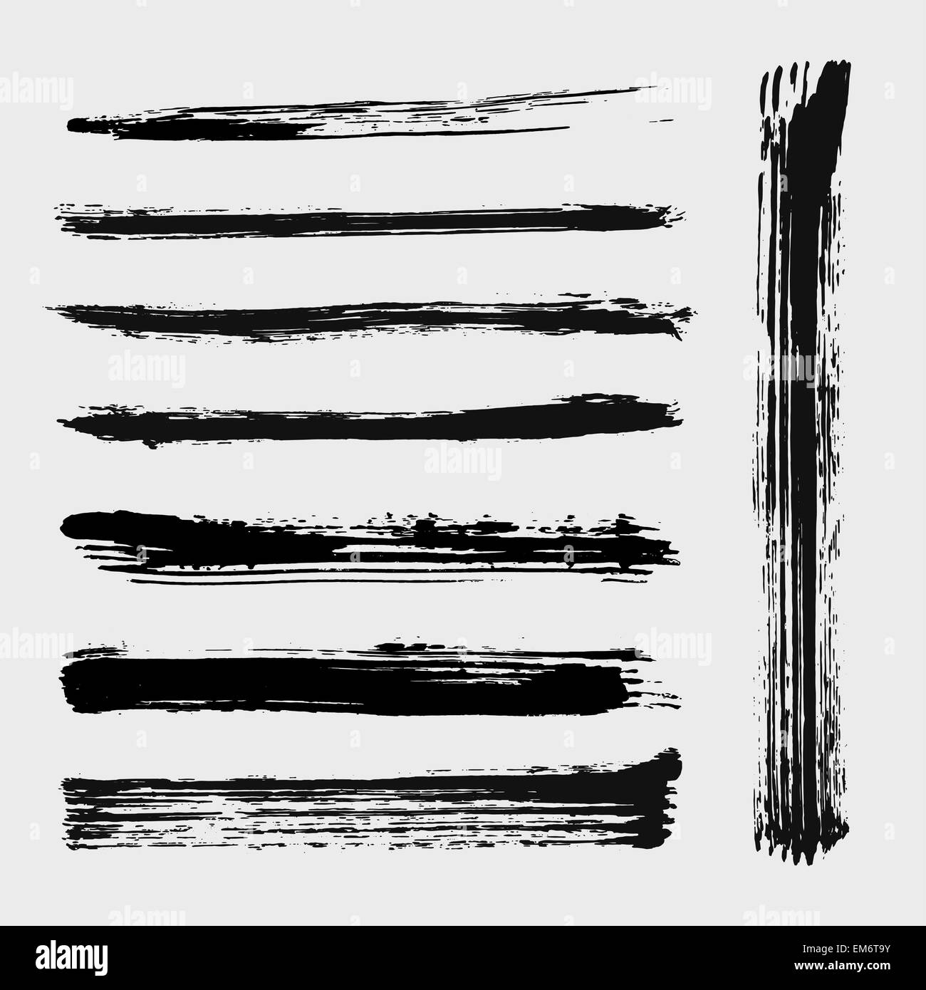 Set of grungy vector brushes Stock Vector