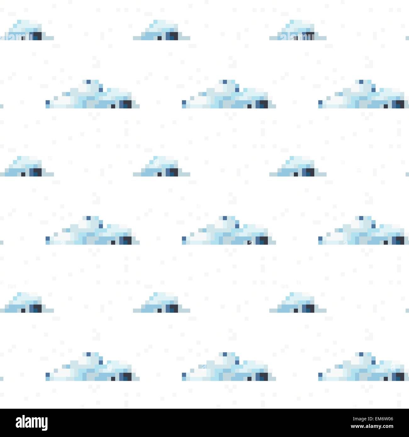 Seamless vector cloud pattern pixel art Stock Vector Image & Art - Alamy