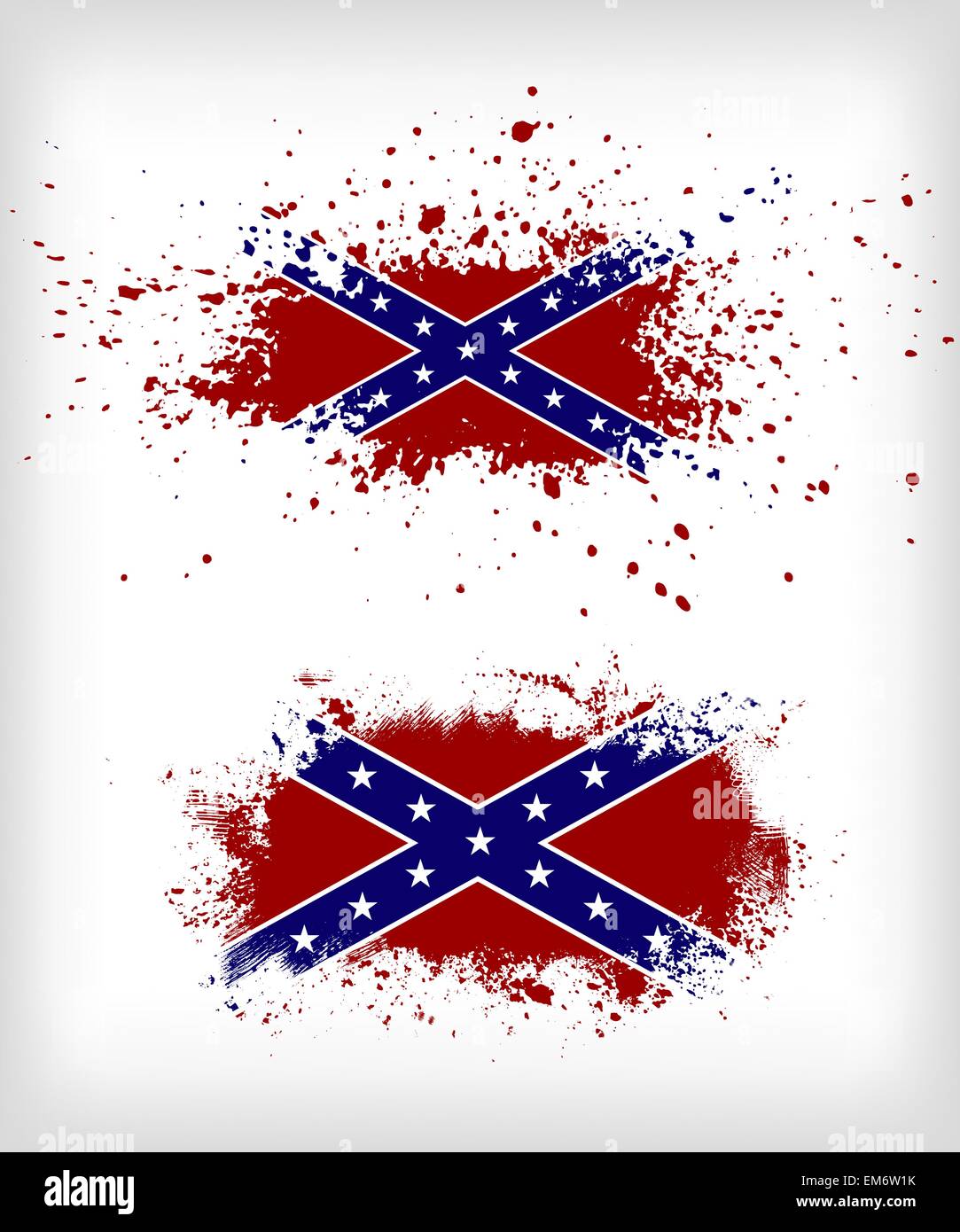 Grunge confederate flags vector set Stock Vector