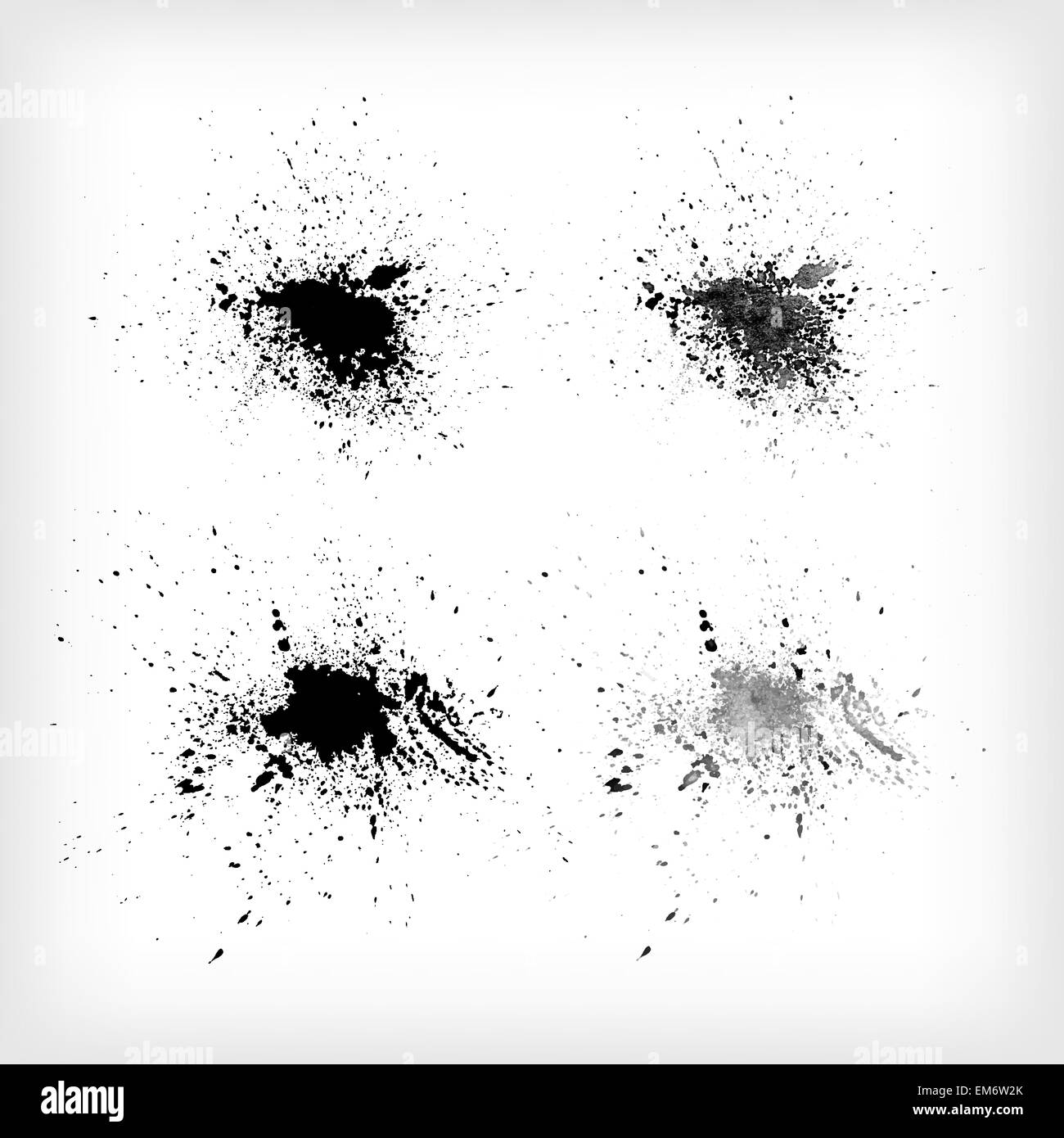 Grunge vector texture, black ink splatters in black and grayscale Stock Vector