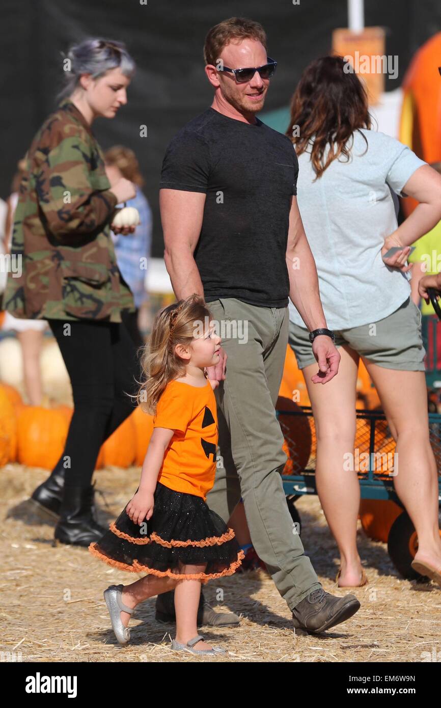 Ian Ziering visits Mr. Bones Pumpkin Patch with his family Featuring
