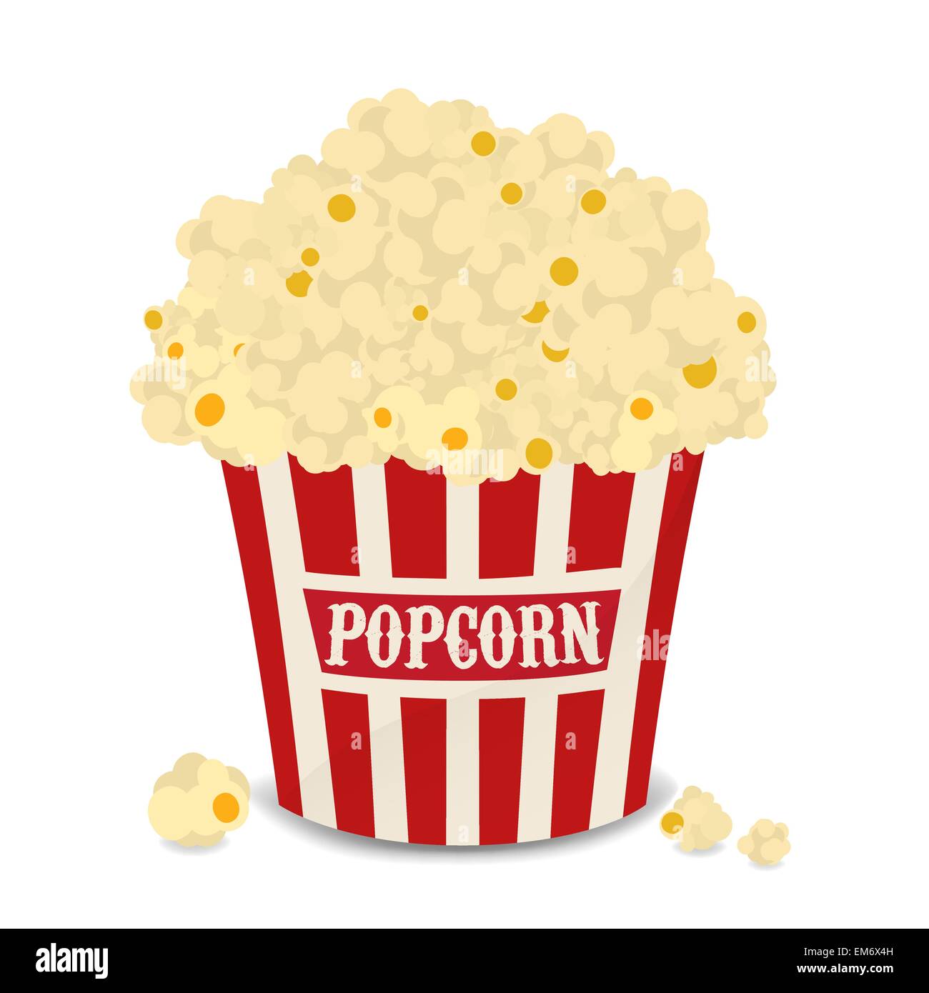 Striped red and white vector bag of popcorn isolated on white Stock Vector Image & Art Alamy