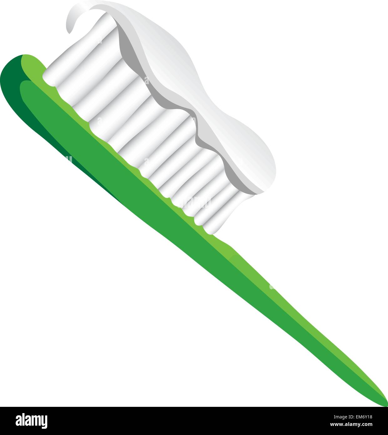 green toothbrush with a white toothpaste. Illustration Stock Vector ...