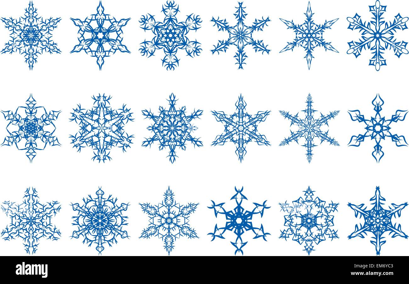 vector set of snowflakes on a white background Stock Vector Image & Art ...