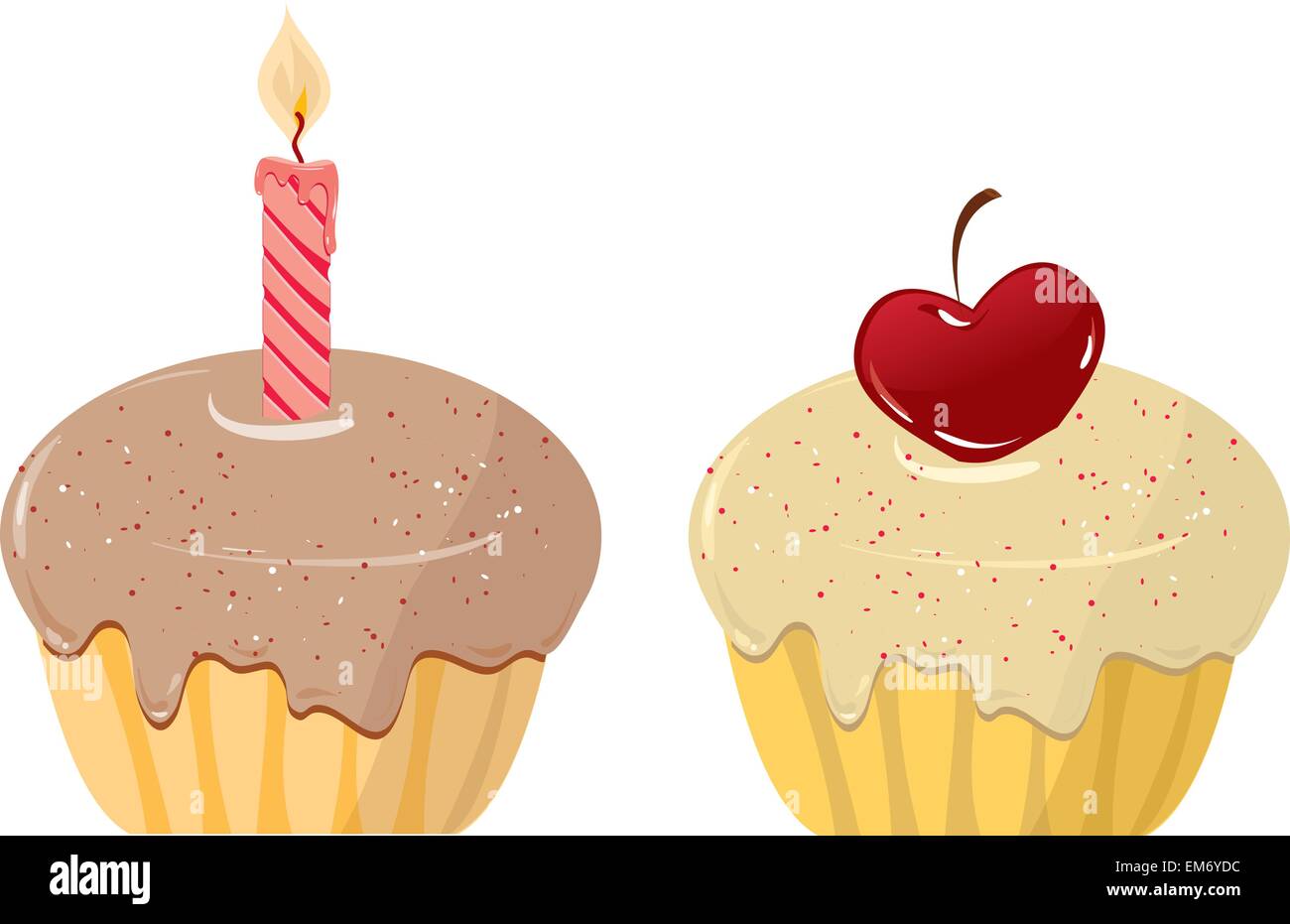 two cakes on a white background. Vector illustration Stock Vector Image ...
