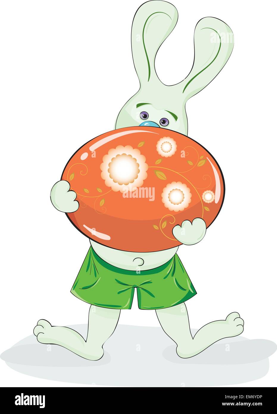 Easter bunny with colored eggs. Vector illustration Stock Vector Image ...
