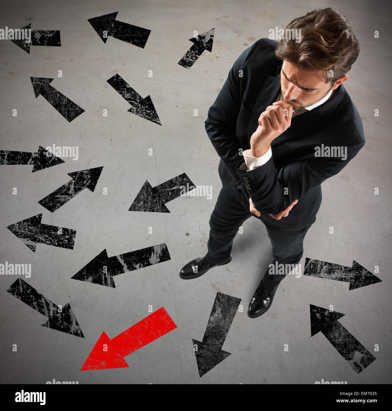 Businessman decided direction Stock Photo - Alamy
