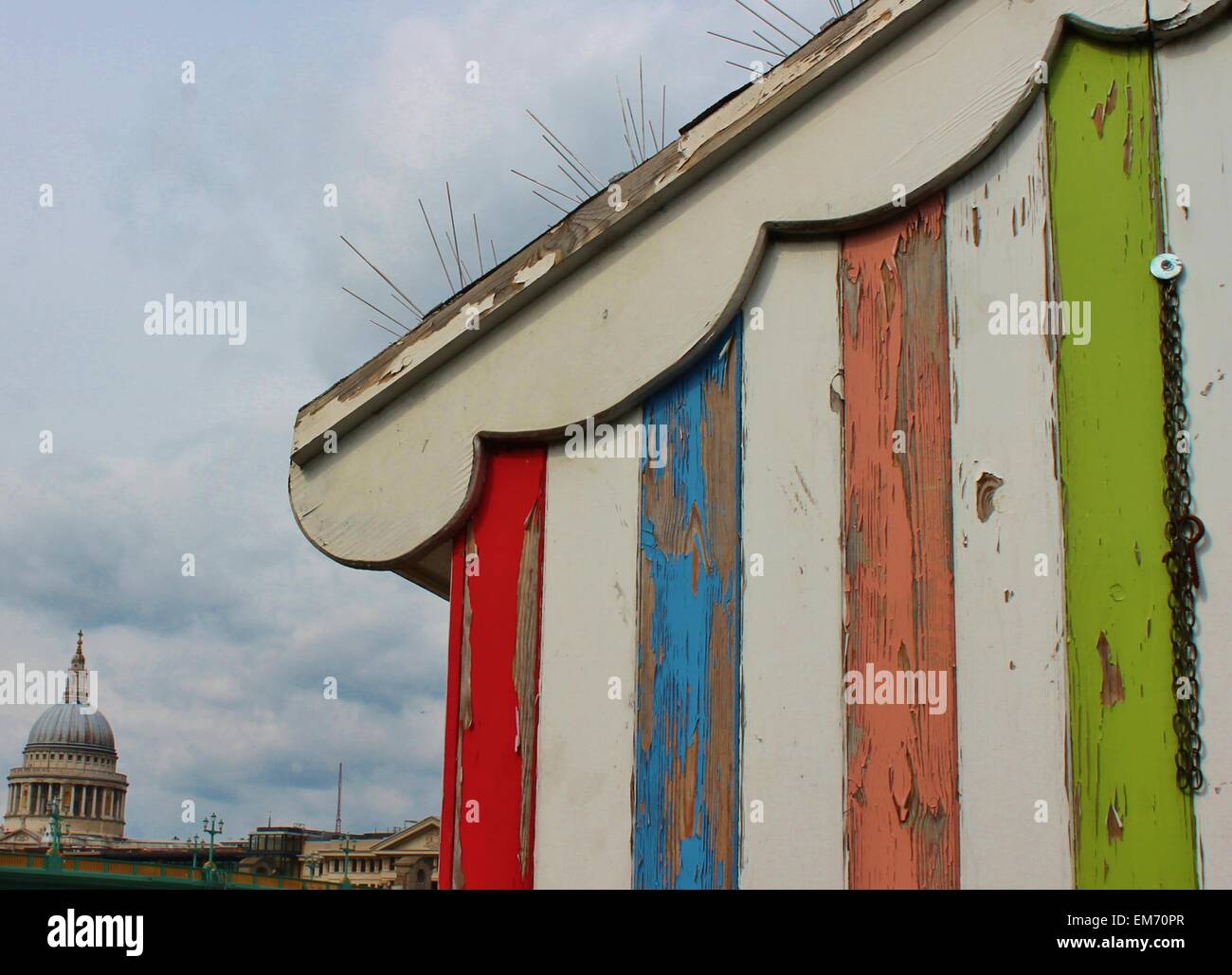 'Beach hut' seaside style ice cream hut Victorian striped paint painted