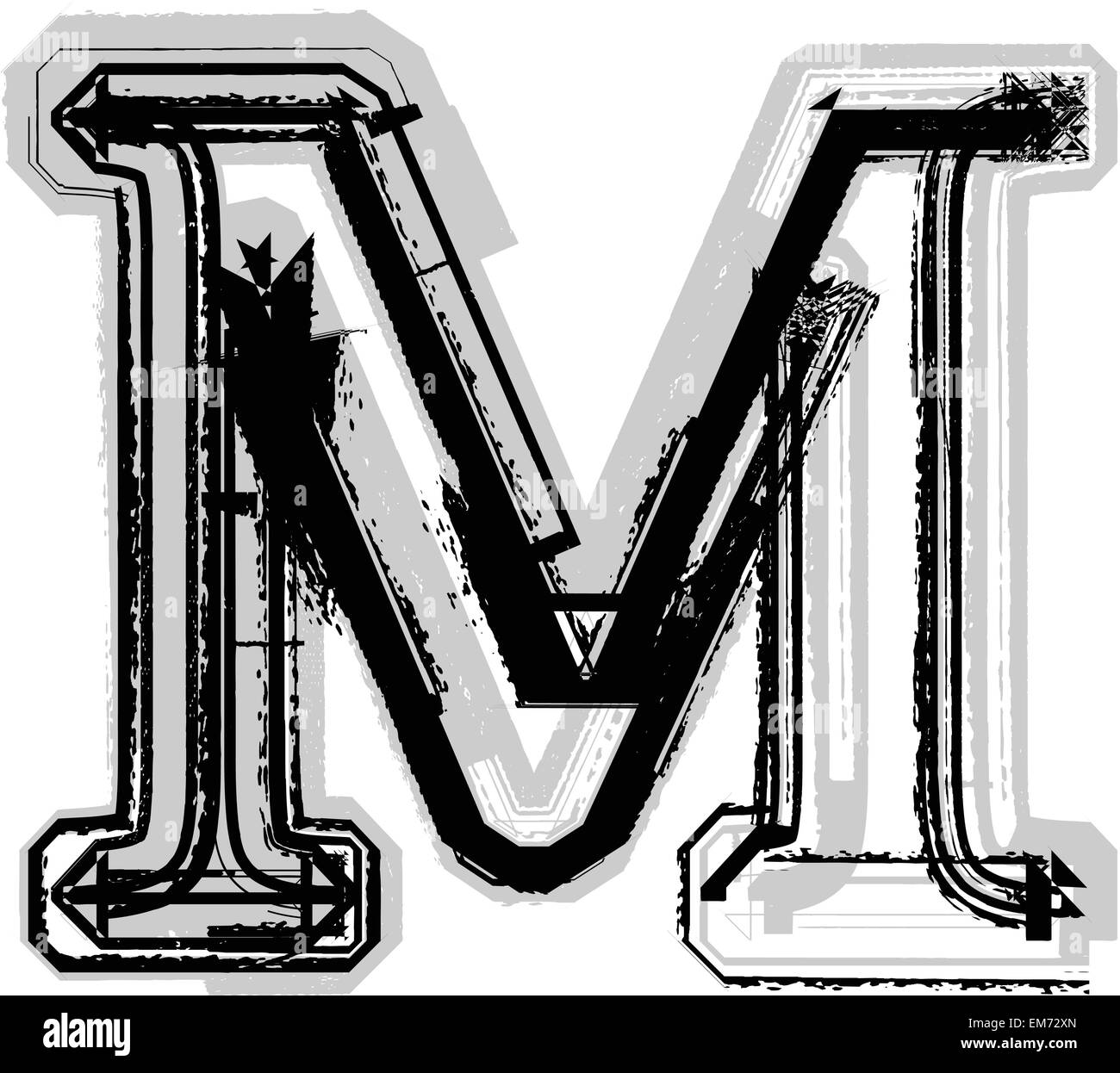 Font illustration LETTER M Stock Vector Image &amp; Art - Alamy