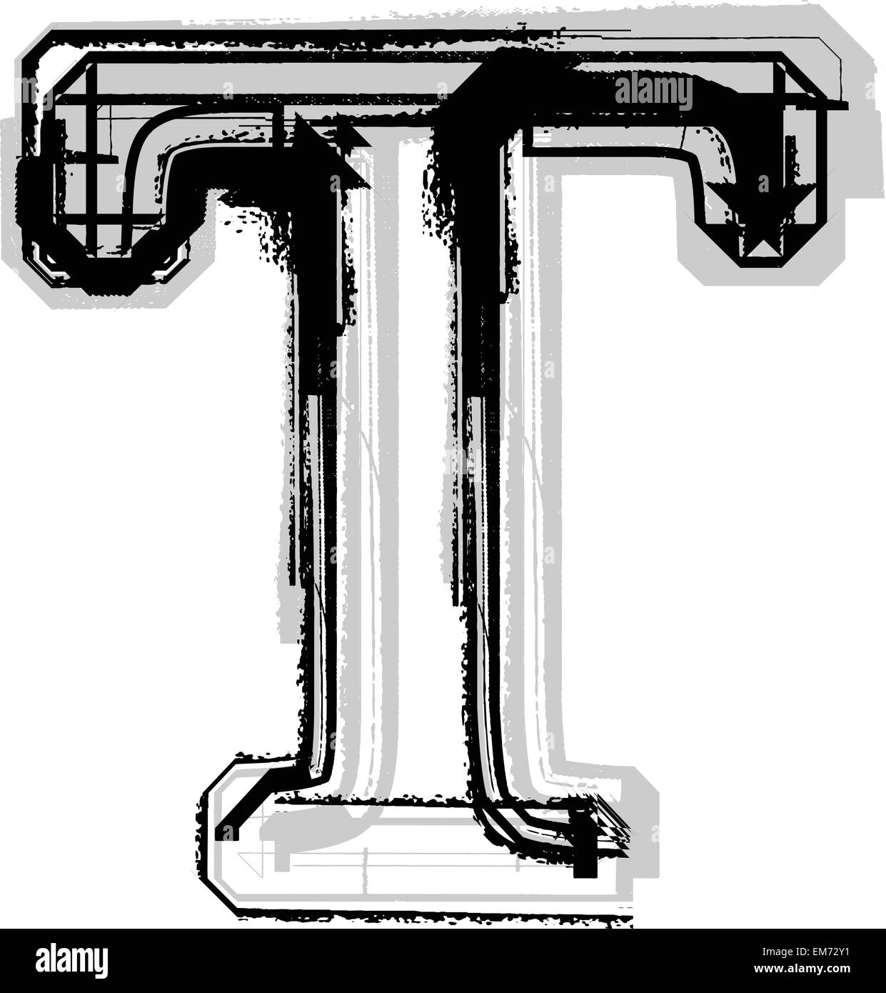 Font illustration LETTER T Stock Vector Image & Art - Alamy