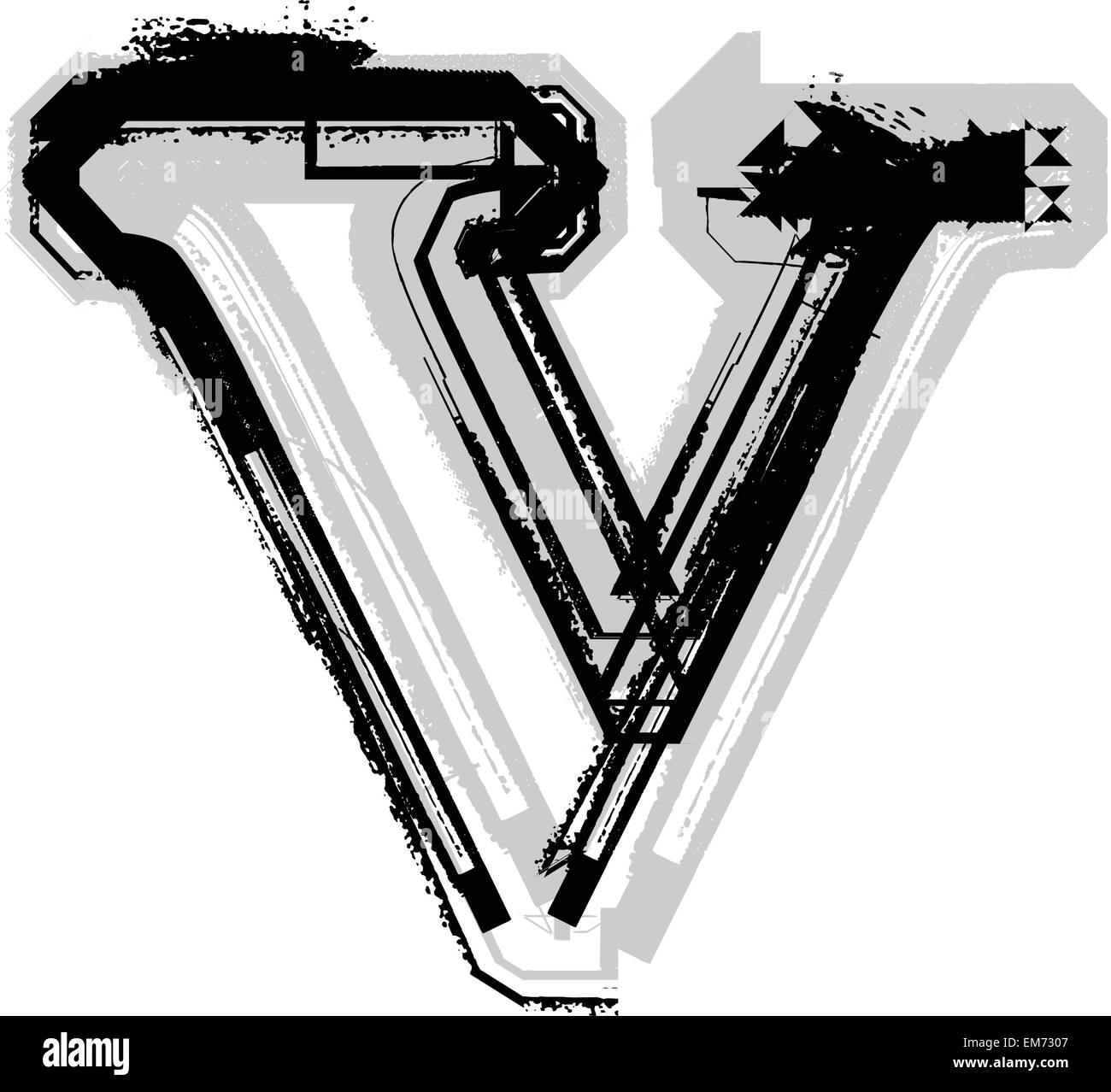 Font illustration LETTER v Stock Vector Image & Art - Alamy