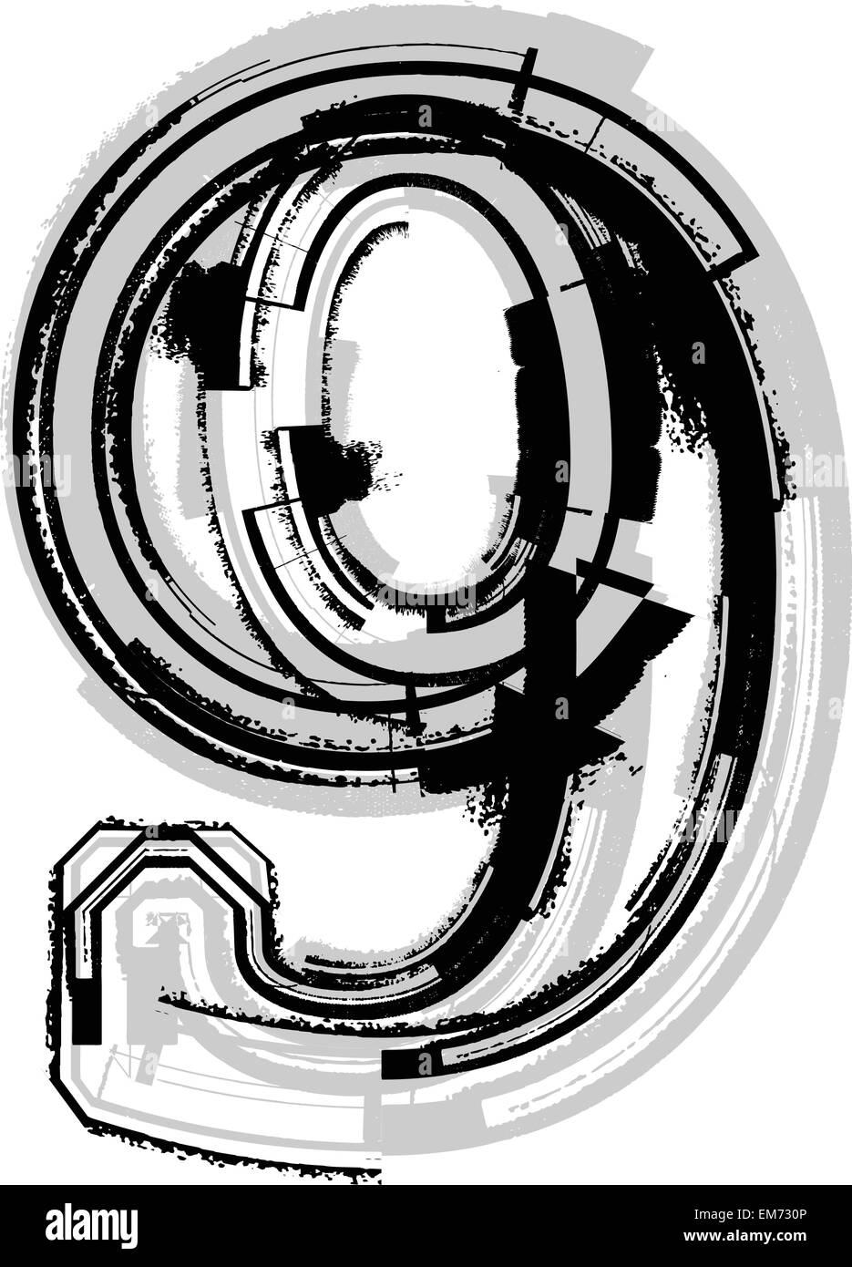 Numbers 9 Number 9 Black and White Stock Photos & Images - Alamy