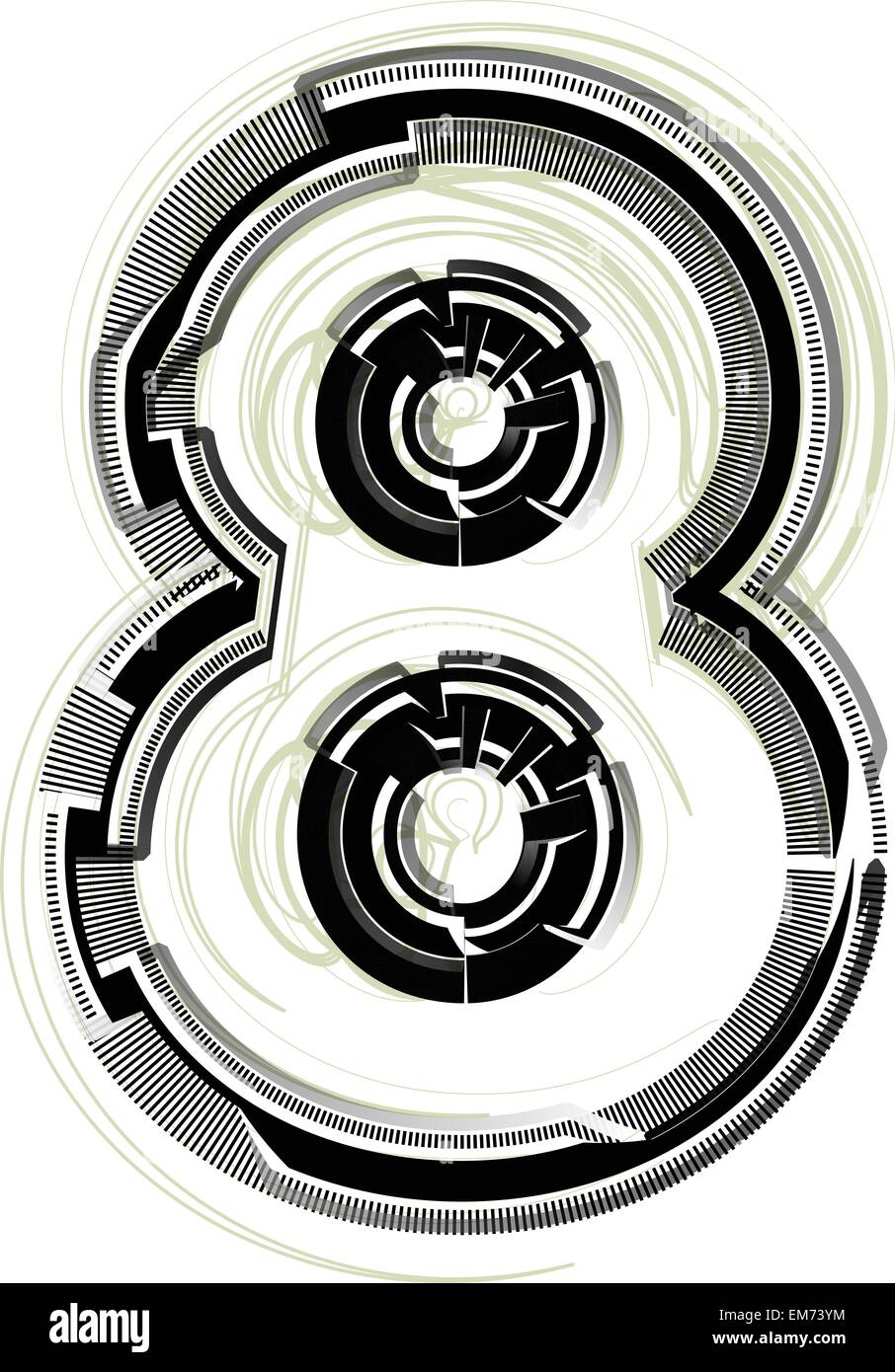 font-illustration-number-8-stock-vector-image-art-alamy