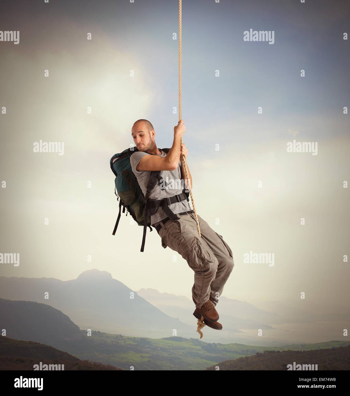 Hanging from a rope hires stock photography and images Alamy
