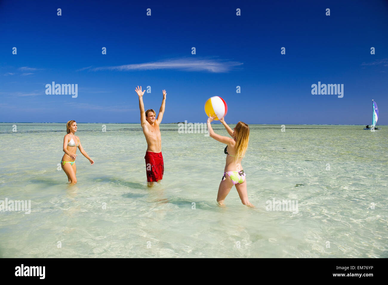 playing with beach ball