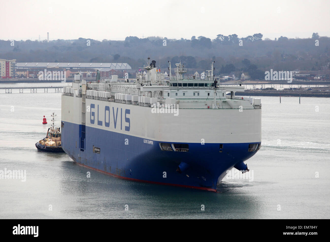 The Glovis Champion car transporter ship sailing up Southampton Water  towards Southampton Docks Stock Photo - Alamy