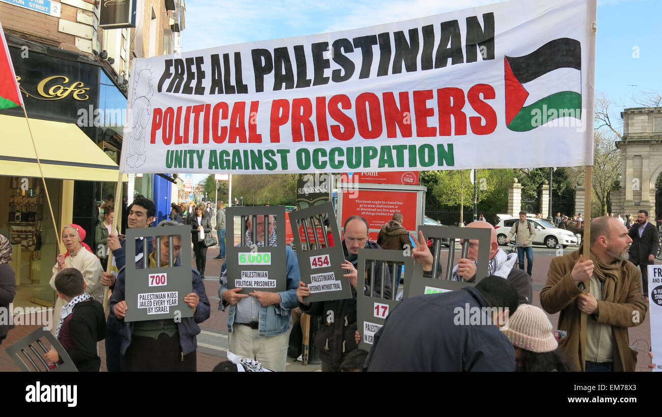 Image from the protest in Dublin city by the Ireland-Palestine