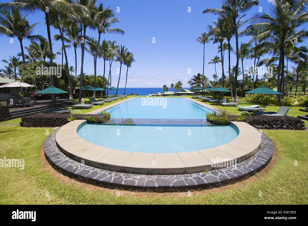 Hawaii, Maui, Hana Coast, Swimming Pool At The Sea Ranch Cottages At