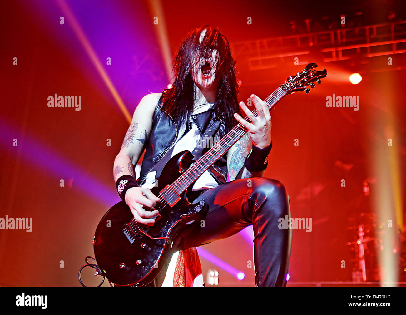 Black veil brides performing live hires stock photography and images