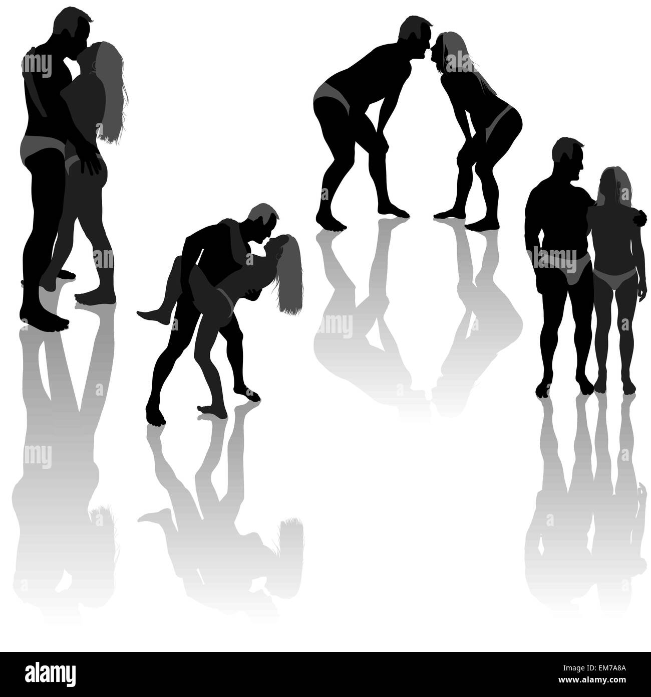 Silhouettes loving couple hi-res stock photography and images - Alamy