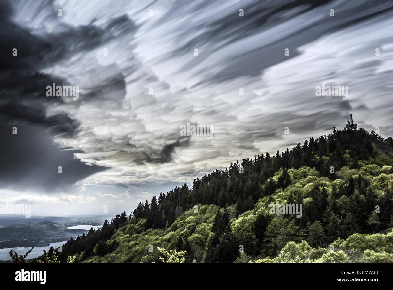 Clouds over mount Campo dei Fiori - Varese Stock Photo