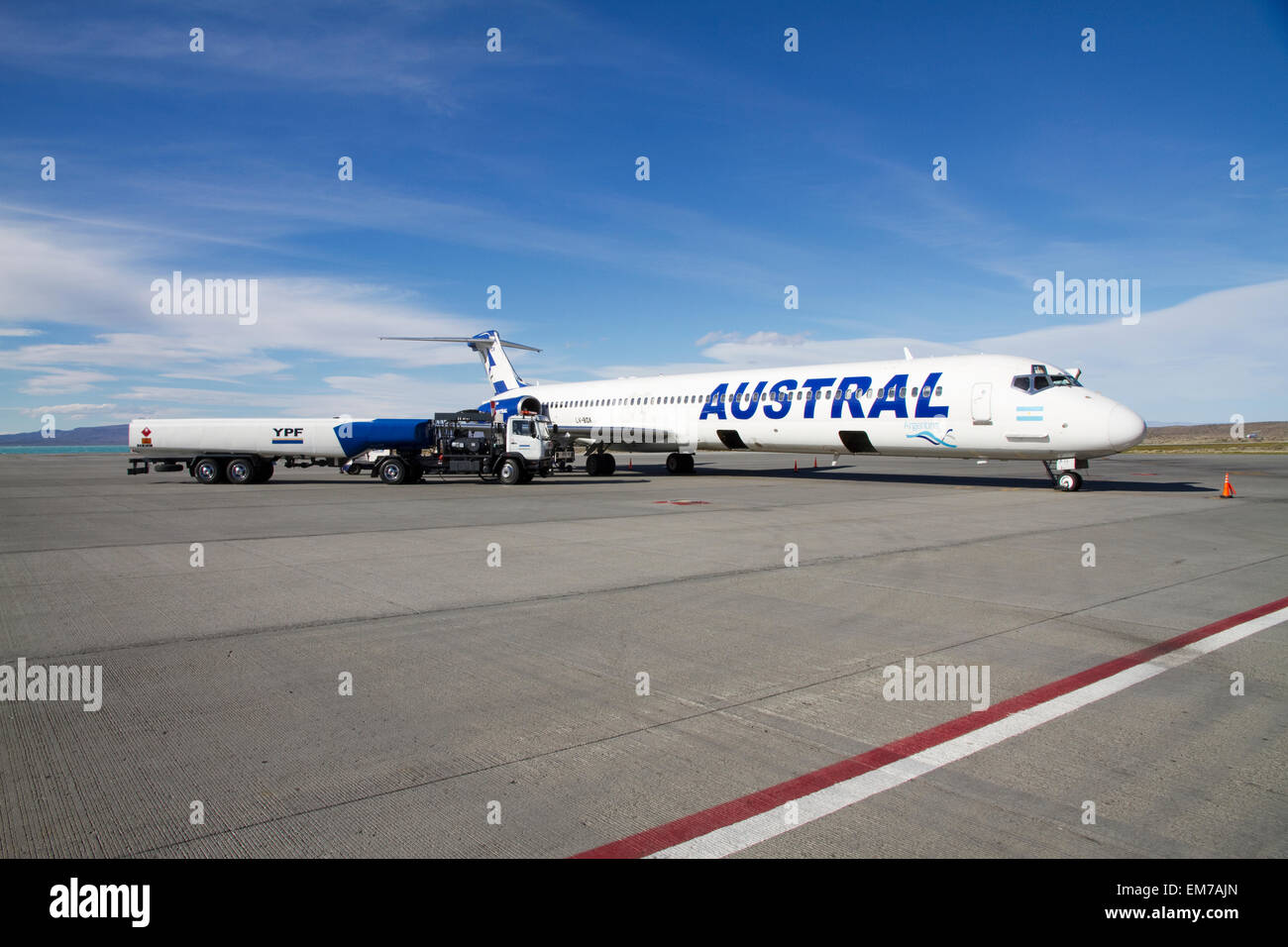 Austral McDonnell Douglas DC-9 at El Calafate International Airport , El Calafate, Argentina Stock Photo