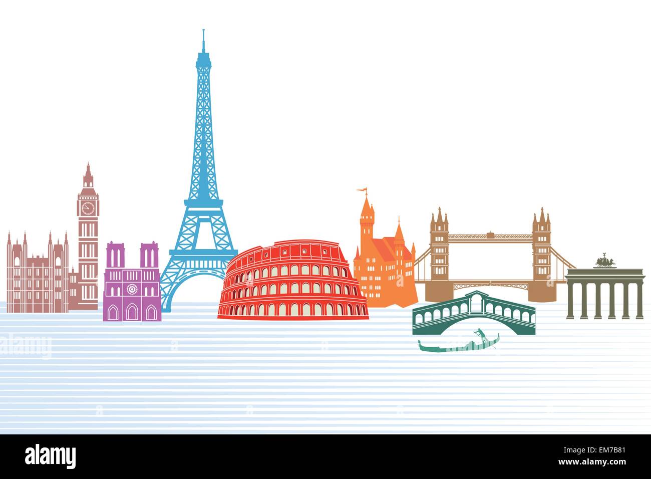 monuments of Europe Stock Vector