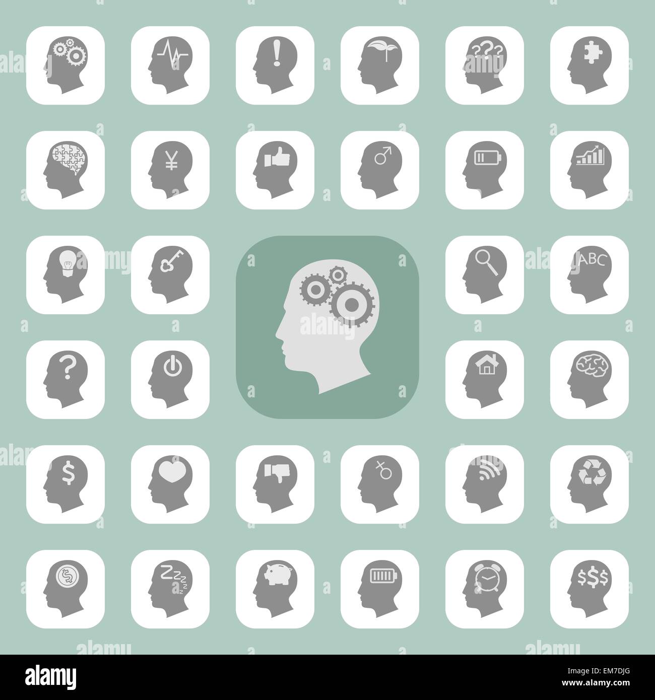 Thinking heads icons  , eps10 vector format Stock Vector