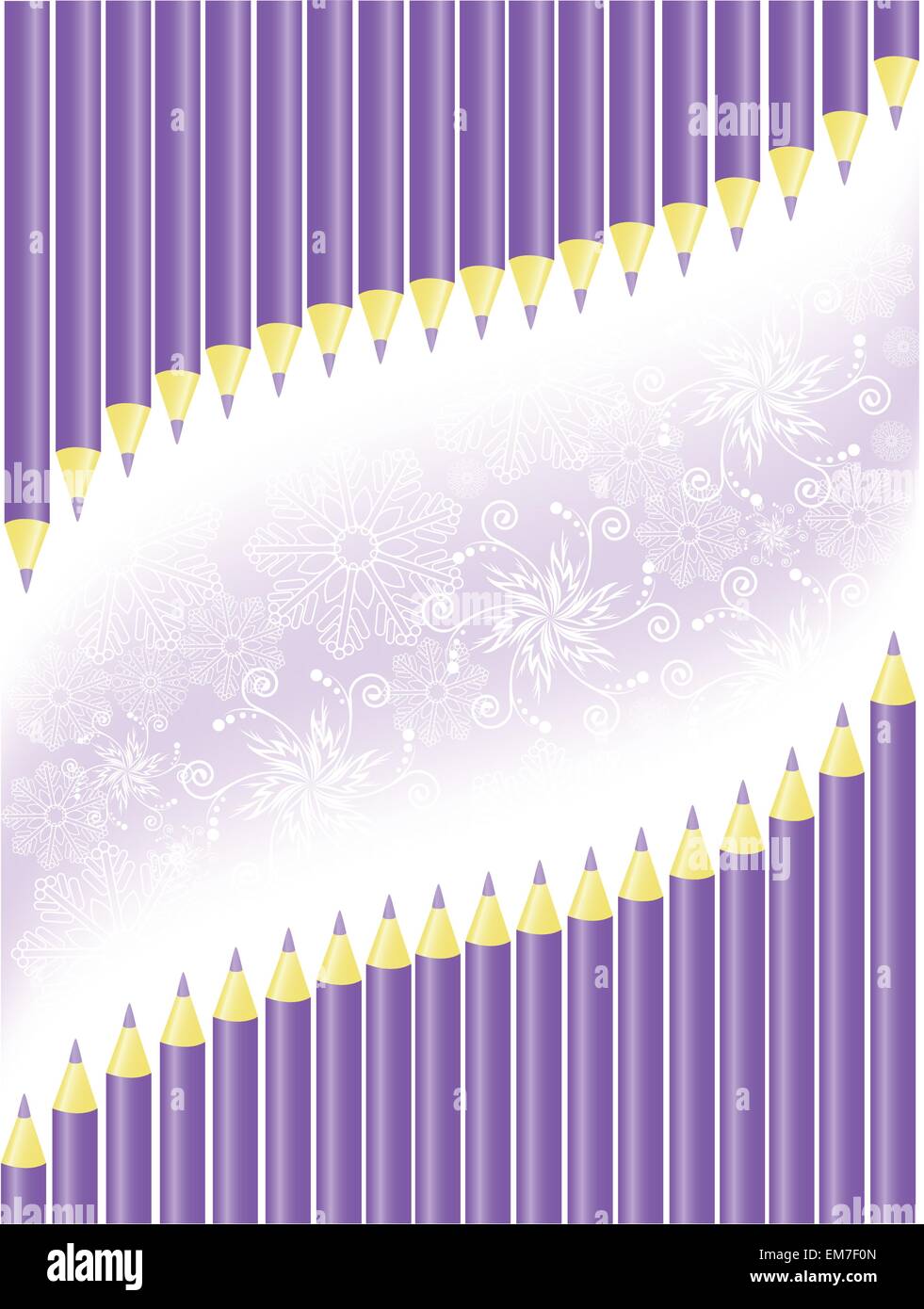 background of purple crayons Stock Vector