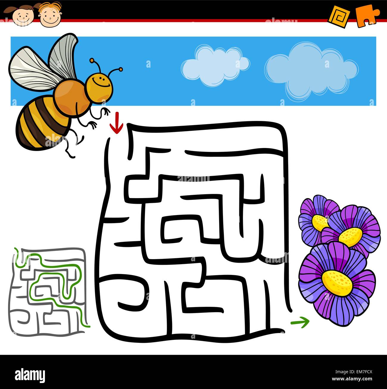 cartoon maze or labyrinth game Stock Vector Image & Art - Alamy