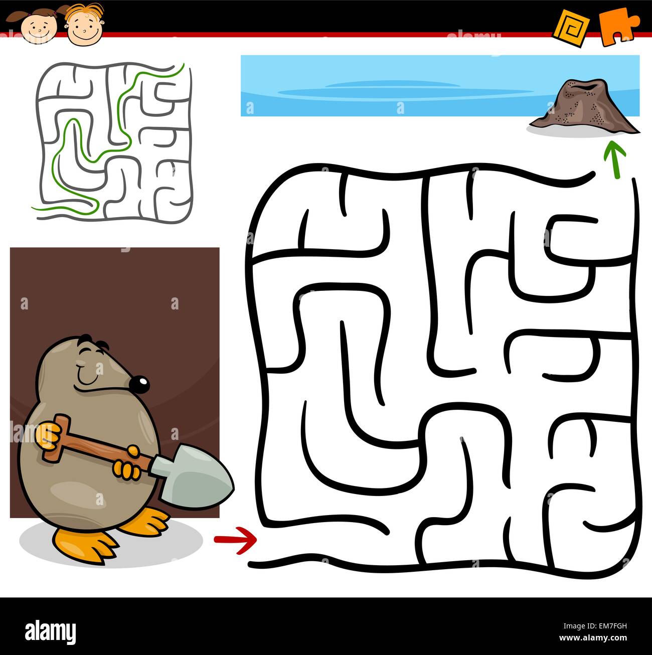 cartoon maze or labyrinth game Stock Vector Image & Art - Alamy