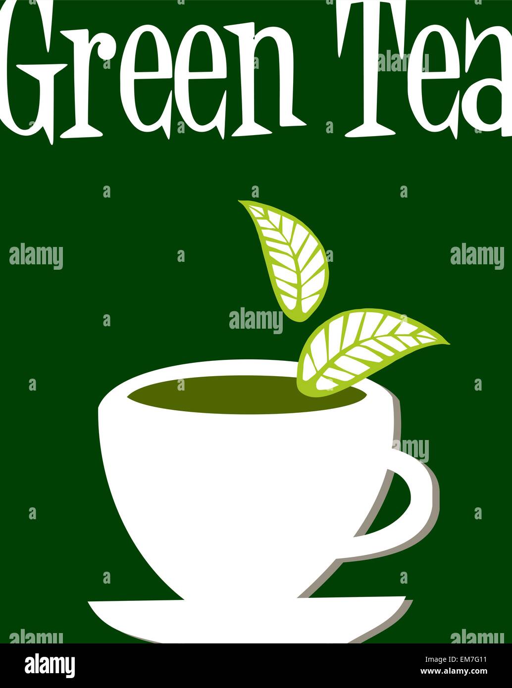 Green tea label Stock Vector Image & Art Alamy