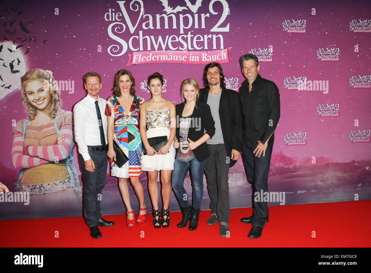 Die Vampirschwestern 2 premiere at Mathäser Filmpalast movie theatre  Featuring: Michael Kessler,Christiane Paul,Laura Roge,Marta Martin,Stipe Erceg,Wolfgang Groos (Regisseur) Where: Munich, Germany When: 12 Oct 2014 Stock Photo