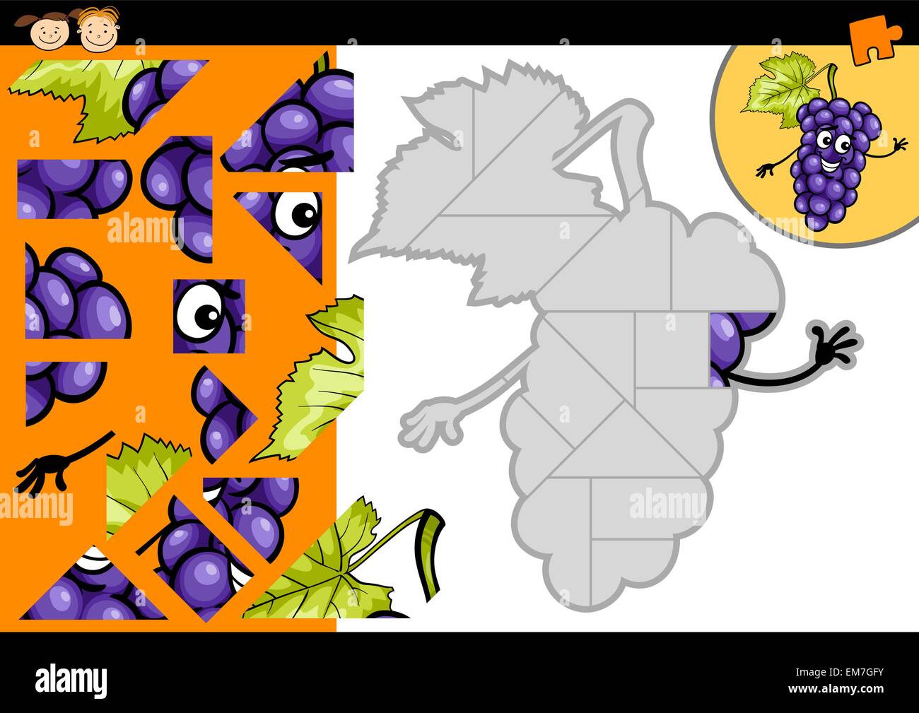 cartoon grapes jigsaw puzzle game Stock Vector Image & Art Alamy